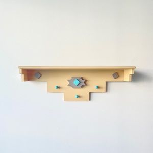 Vintage Pastel Southwest Aztec Key Hanger shelf